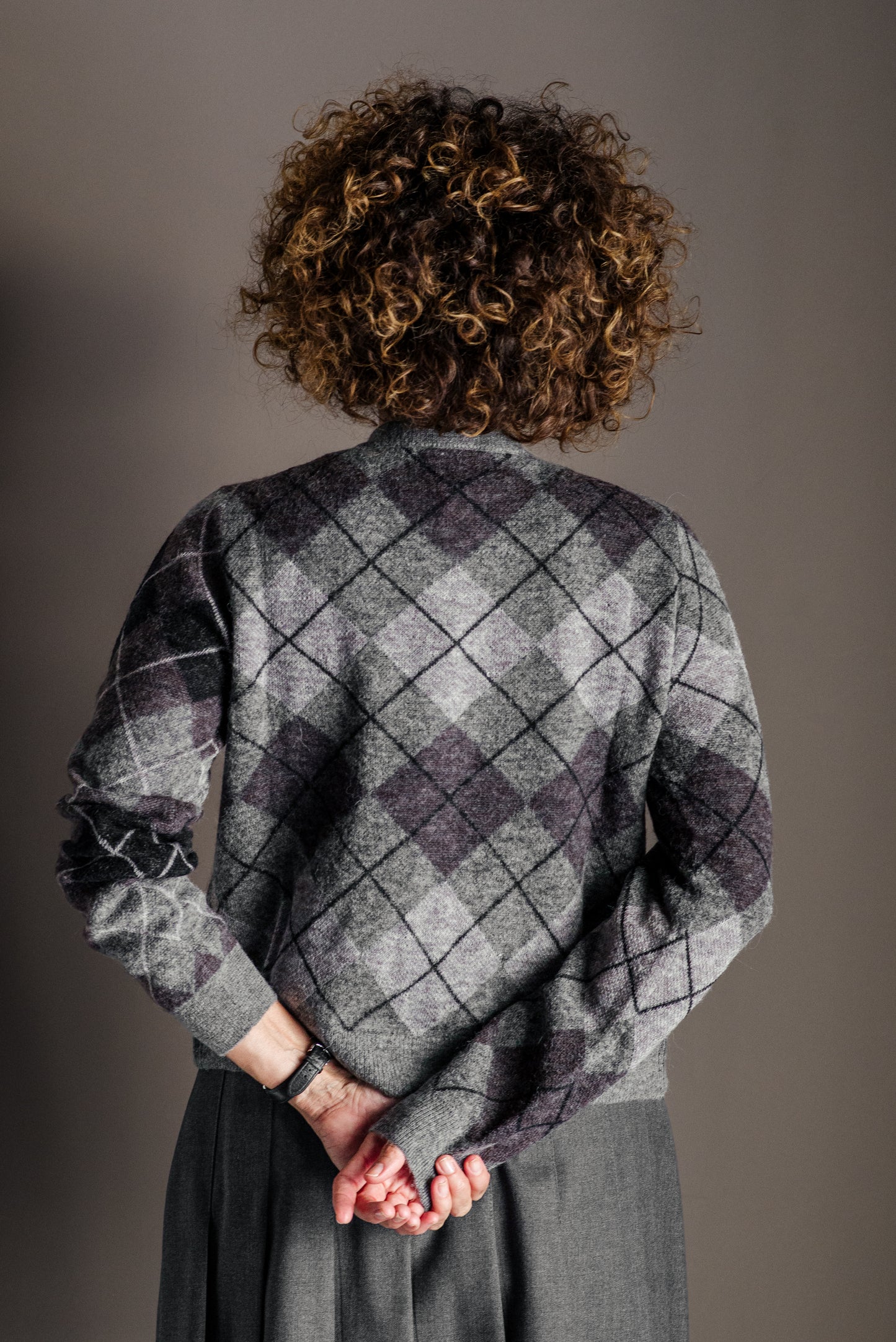 Cardigan Argyle grigio Alessia Santi