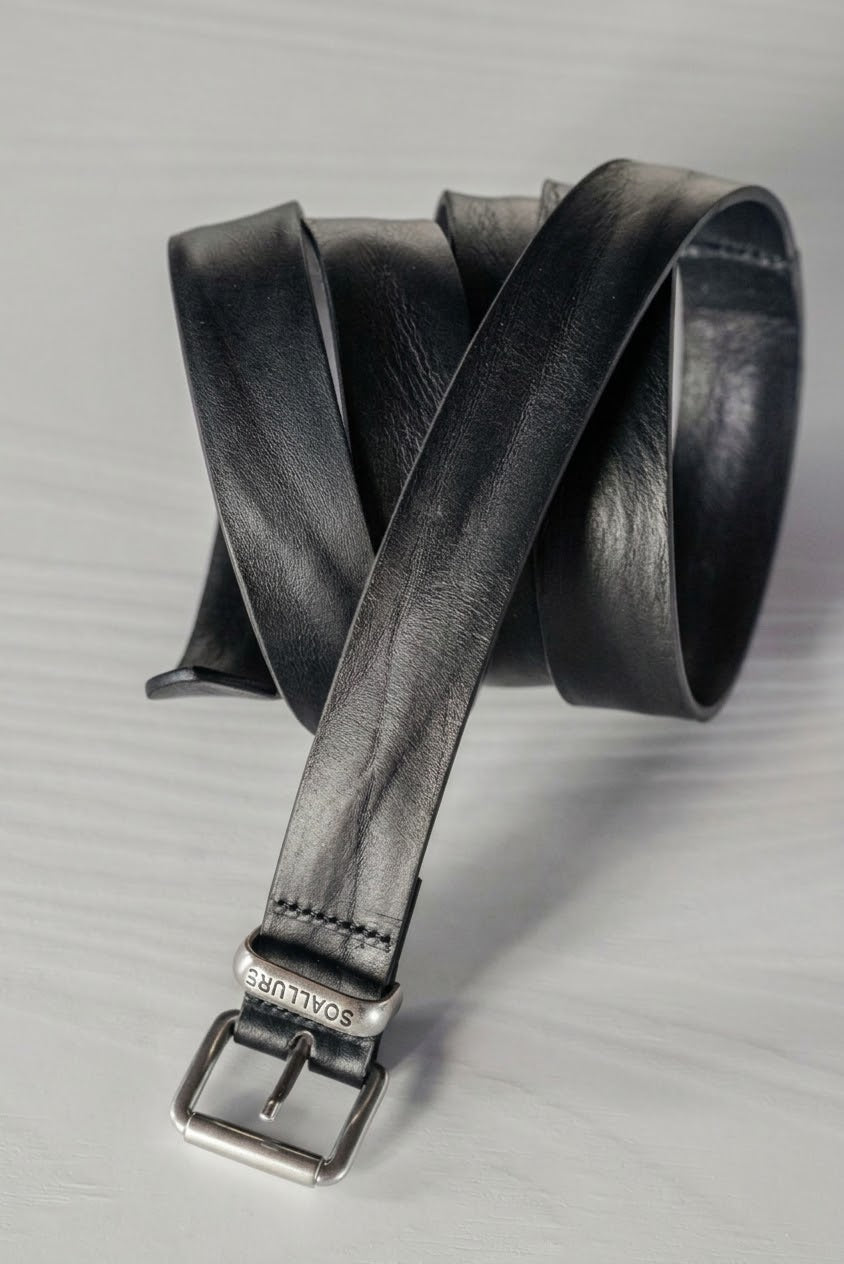 Cintura a doppio giro in pelle nera So Allure